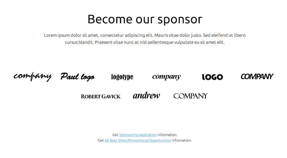 The Become Our Sponsor Section