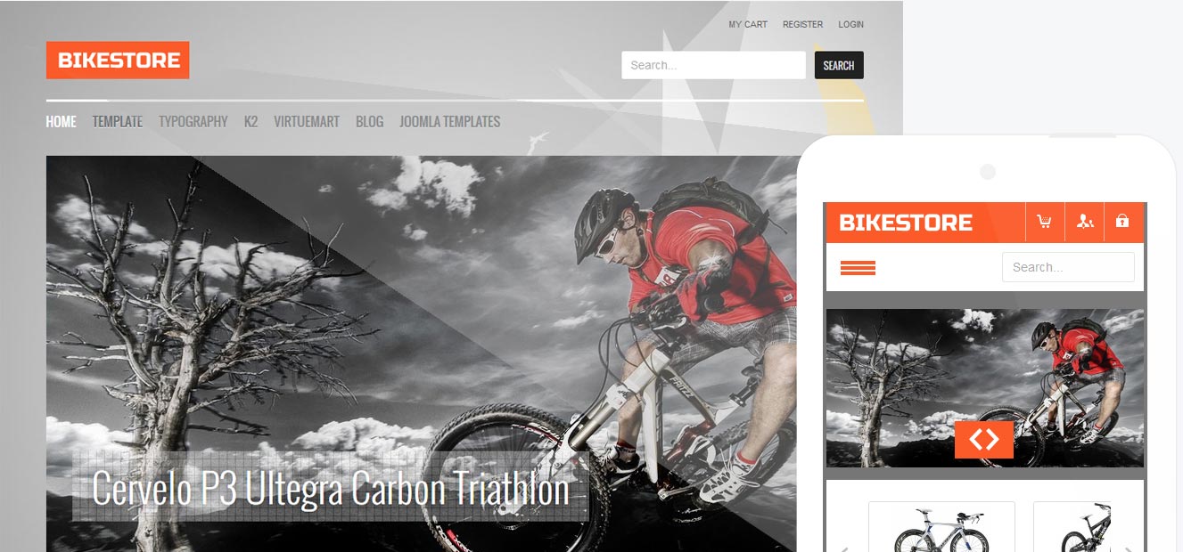 Bike Store - Responsive eCommerce Vitruemart K2 Store Joomla Template