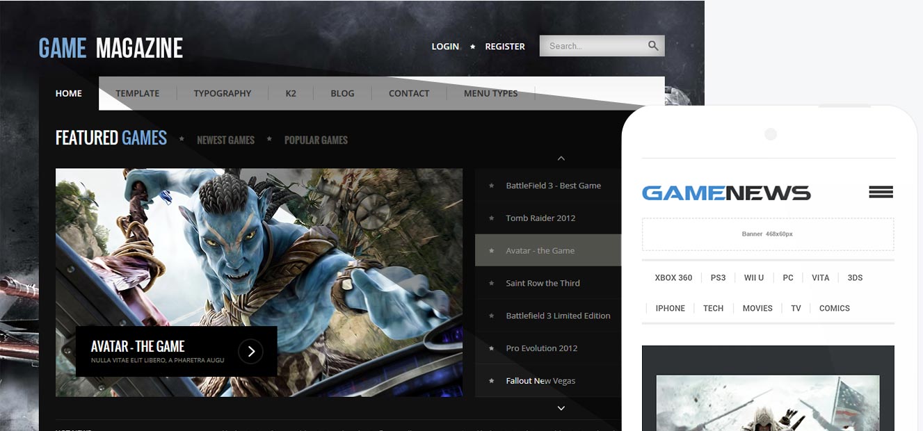 Game Magazine - Game Portal Joomla Template