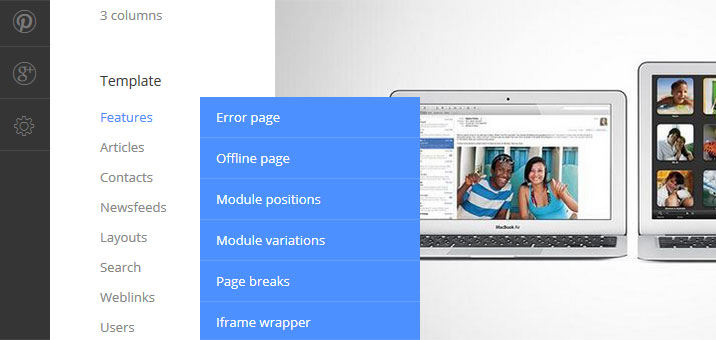 Side menu for Joomla template Side menu for Joomla template