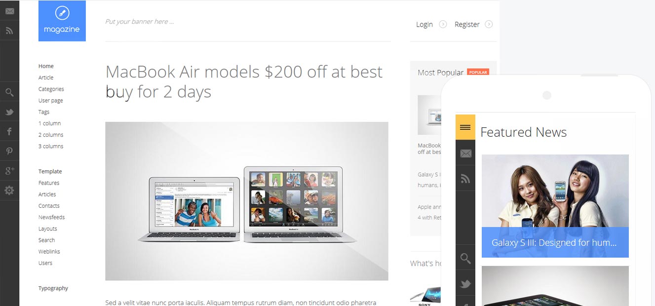 Magazine - Responsive Joomla! Blog / Magazine Template