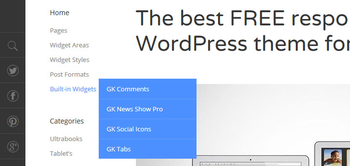 Side menu for WordPress Theme Side menu for WordPress Theme