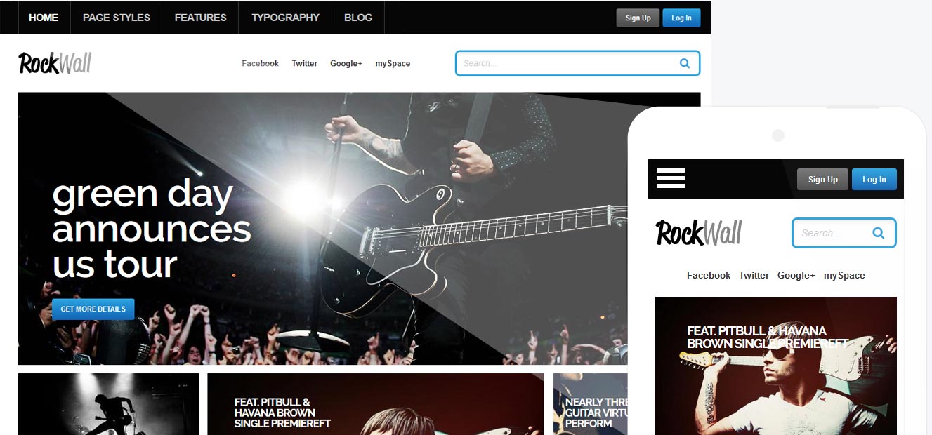 RockWall - WordPress music theme designed for musicians, bands, artist, bloggers and the entertainment industry.
