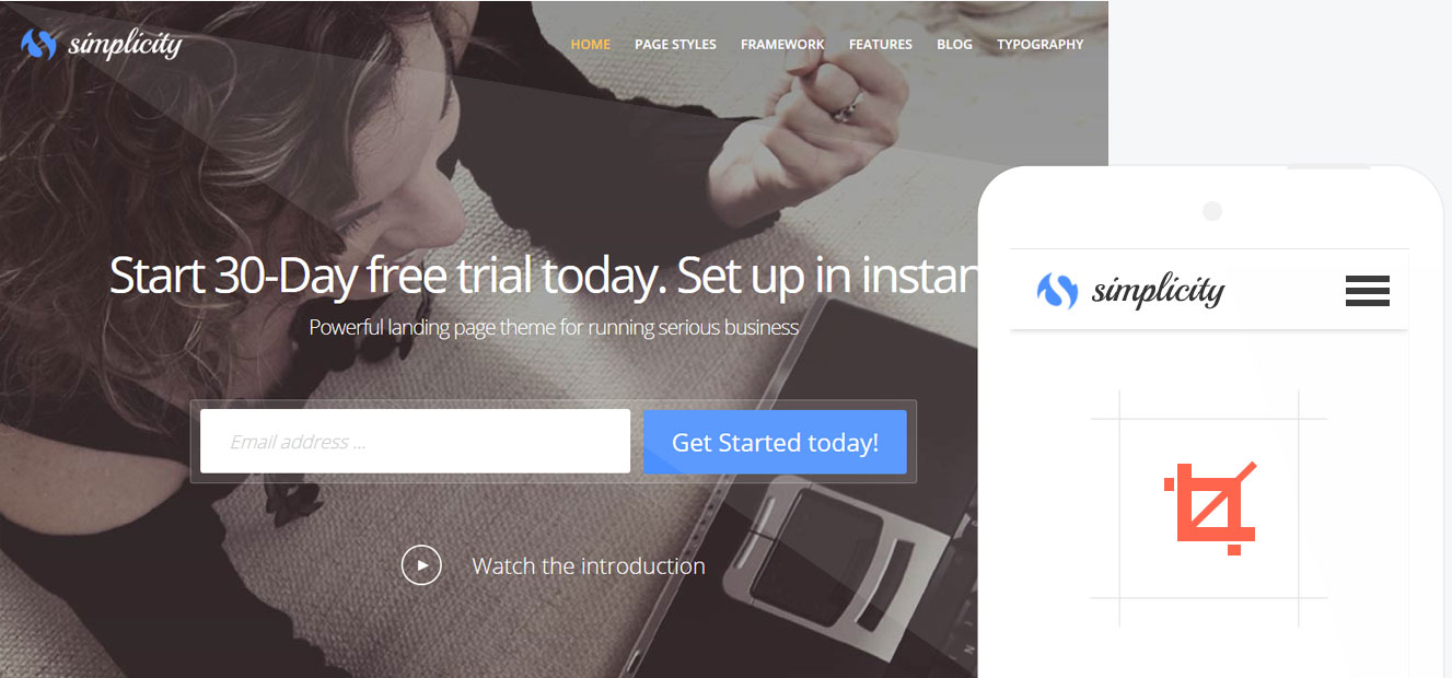 Simplicity - Responsive WordPress Theme for Startup