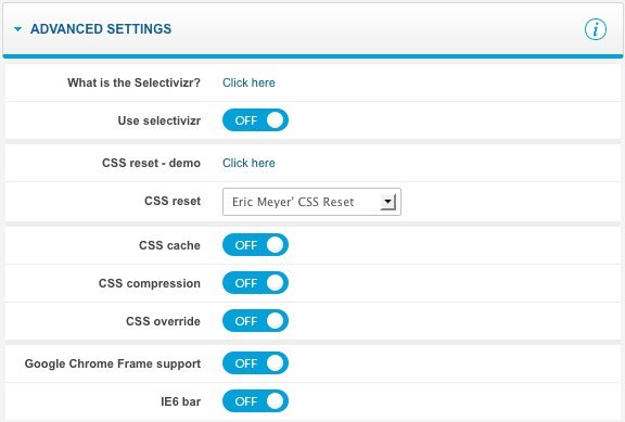 Advanced settings Gavern Framework