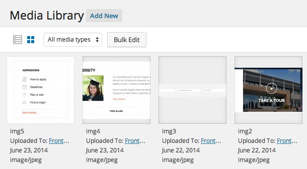 WordPress 4.0 Media Library