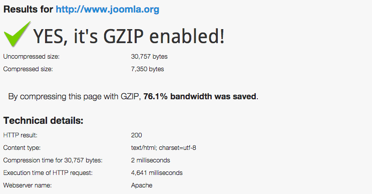 Gzip compression tester