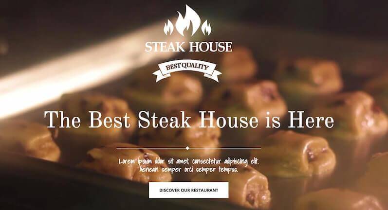 Steakhouse with video header