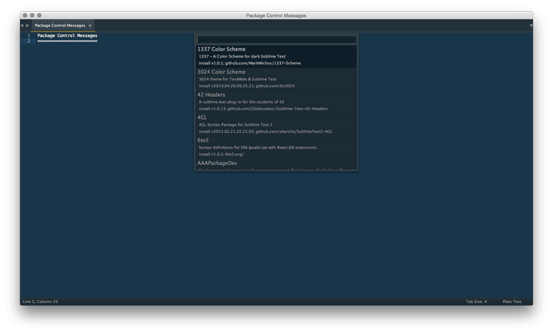 Sublime Text Package Manager