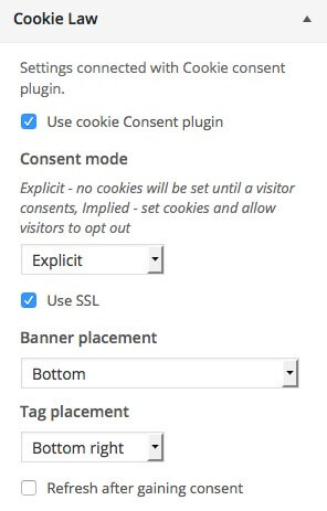 Cookie Law section