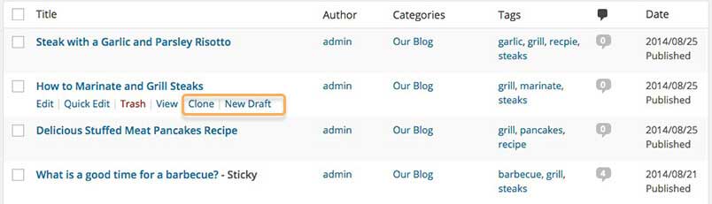 Duplicate Posts WordPress plugin