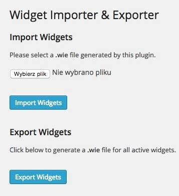 Widget Importer Exporter plugin