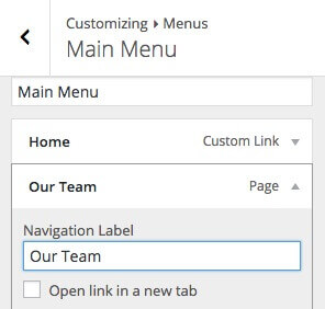 Menu in Customizer