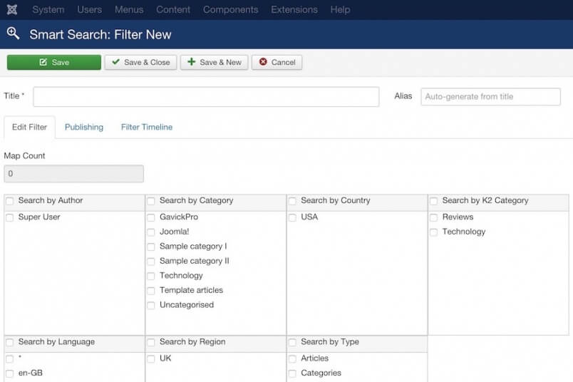 New Filter in Joomla com_finder