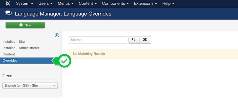 Joomla language verrides manager