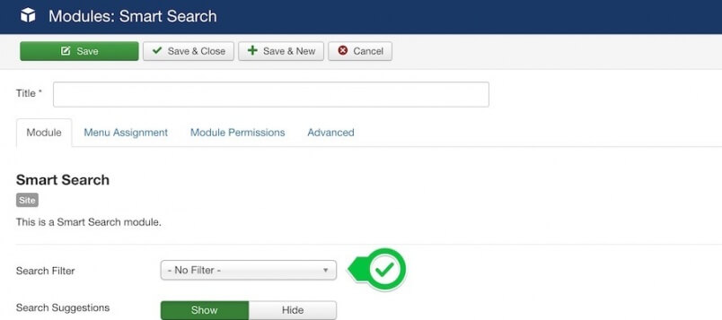 Joomla smart search module