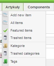 K2 Admin Menu Demo