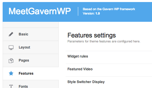 Gavern WordPress Framework Features