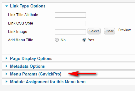 gk menu params