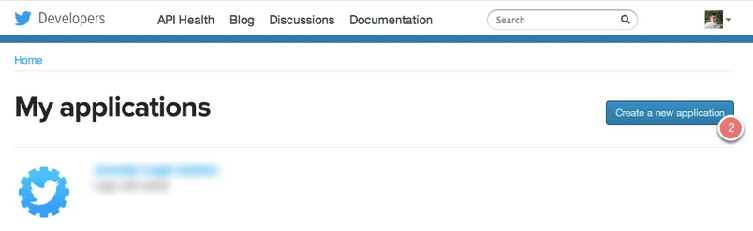Create a new twitter application
