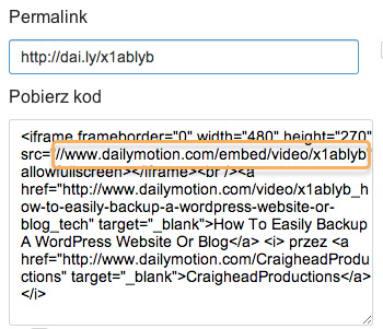 Dailymotion URL