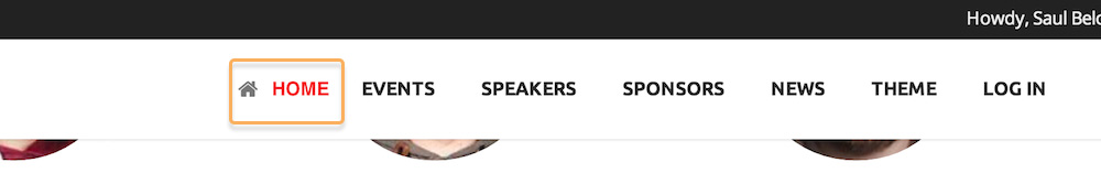 Icons in the menu