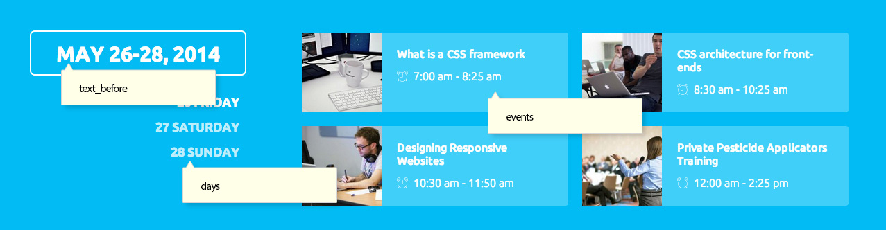 Agenda Shortcode
