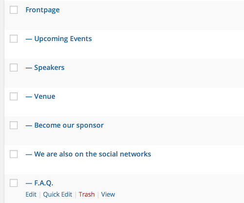 FrontPage structure