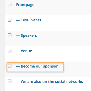 Sponsors section title