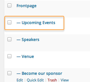 Upcoming Events structure