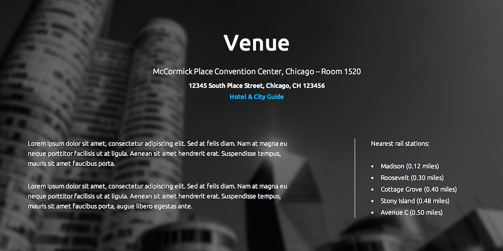 The Venue Section