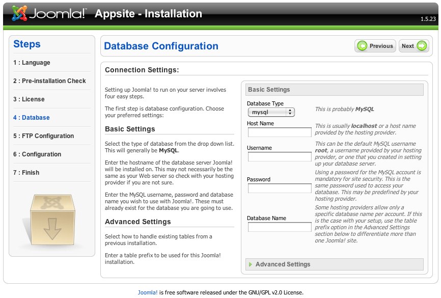 Joomla! Web Installer-3