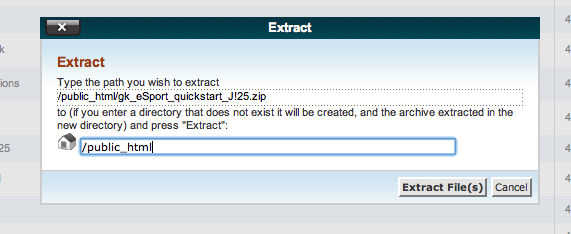 cPanel uznip process