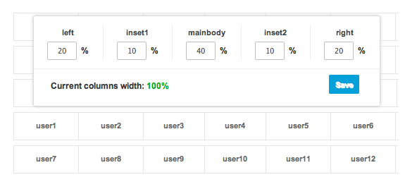 Gavern 3.0 Layout columns width