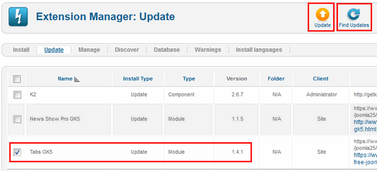 tabs module update