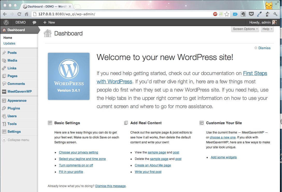 Welcome Screen WordPress Admin Panel