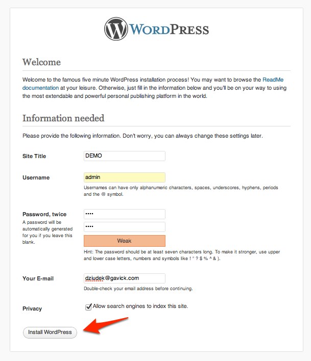 WordPress Installation