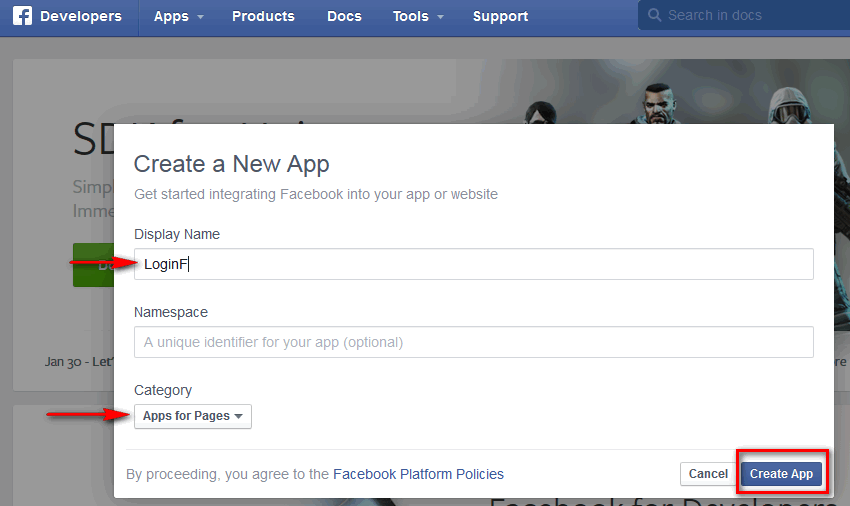 How to Login from Facebook FB Application?