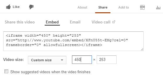 video youtube code