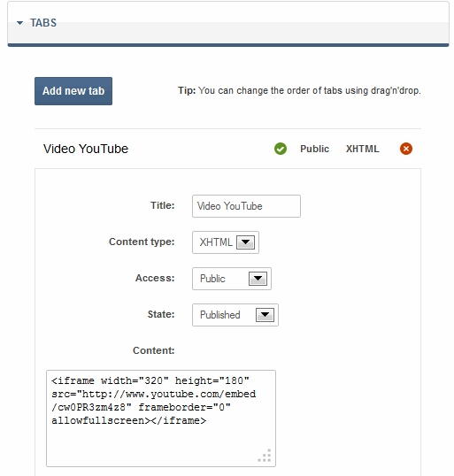 Video code from YouTube