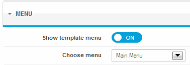 Template menu in Mainmenu position