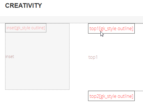 Few module positions used in Creativity template (Front-end)