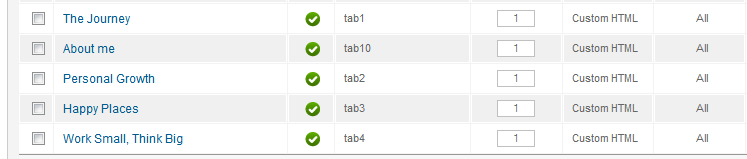 Modules must be published on tab1..tab10 positions to be show