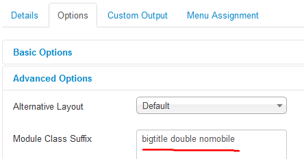 Joomla Module Class Suffix for no mobile website