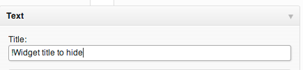 widget hidden title