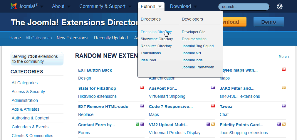 Official Catalog of Joomla Extensions