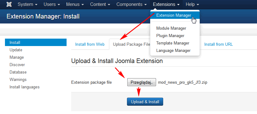 installing joomla module