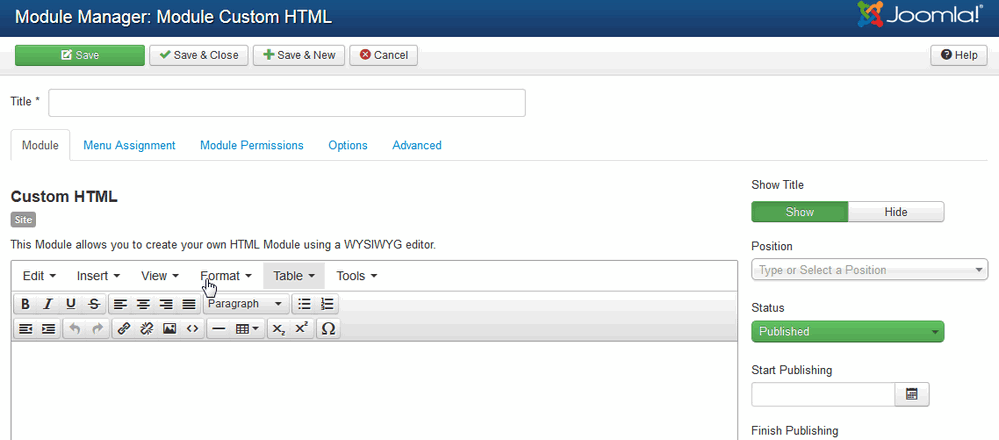 custom HTML module - joomla 3