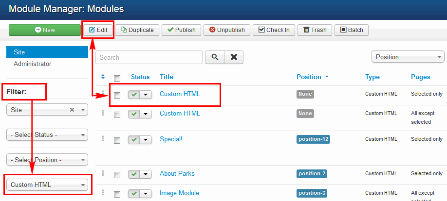 How to edit Joomla! 3.x module