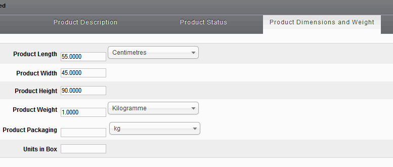 VirtueMart: Product Dimensions and Weight